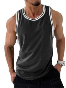 Haloumoning Herren Sommer Tank Top 5 Black, XL