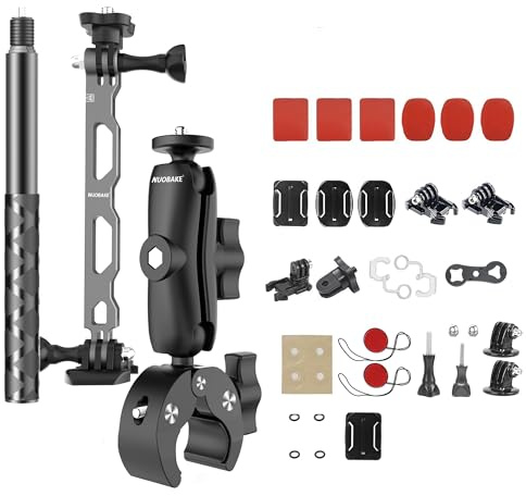 Fahrrad & Motorrad Lenker Montage Komplettset für Action-Kameras | Aus der Ich-Perspektive & Fahrrad-Selfie-Stick Halterung | Kompatibel mit Gopro, Insta360 X5, X4, X3 u.a. | Jetzt entdecken