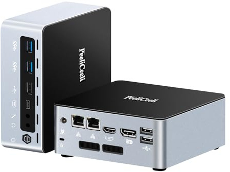 PeeliCeeli Mini PC, 12th Gen Twin Lake-N150 Processor Mini Computer, Dual 2.5 G RJ45 LAN, Win 11 Pro Micro Desktop PC, DP/HD/USB-C Triple 4K Display, Barebone NO RAM NO Storage