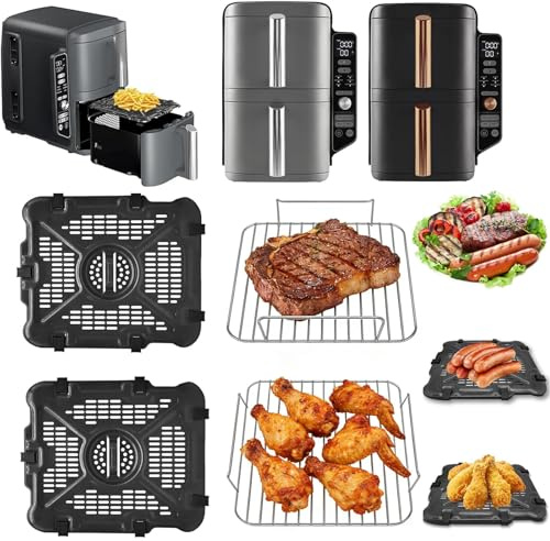 Accessoires air Fryer Ninja - 4PCS Moules en Silicone Réutilisables pour Air Fryer - Compatible Ninja Foodi Max Dual Zone 9,5L, Double Stack XL, AF400EU, SL400EU, AF500EU (Moule air Fryer Ninja)
