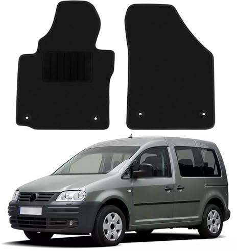 Auto Fußmatten Ersatz für VW Caddy III IV 2003-2020, Premium Fussmatten Sitz Vorn Classic Schwarz Auto Teppiche Passform