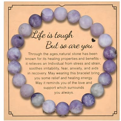 Crystal Beaded Bracelets for Women-8mm Natural Gemstone Bracelet, Elegant Stone Jewelry for Birthday Valentine's Christmas Gifts