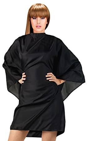 Cricket Static Free Haircutting Cape for Professional Stylist Salon Barbershop Hairdresser Anti-Static Cape for Haircuts, Adjustable Snap Neck Closure, Black