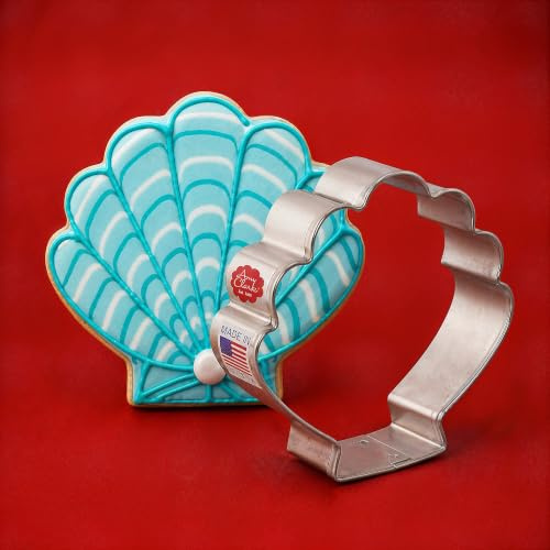 Ann Clark Ausstechform, Muschel, 8,3 cm, Ausstechformen von Ann Clark USA | Für Strand-inspirierte Backwaren, perfekte Größe und Form, Amerikas größter Keksausstecher, lebensmittelechter amerikanischer