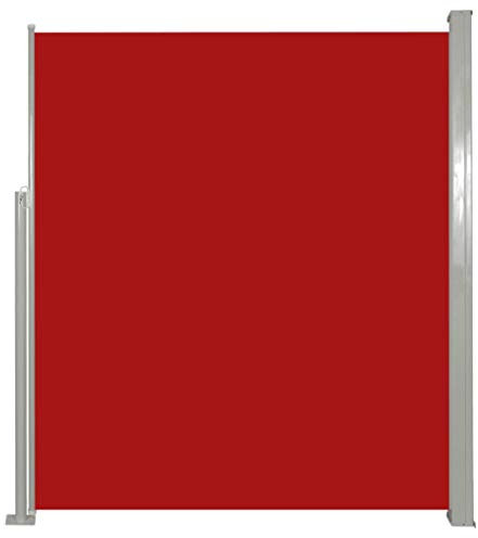 vidaXL - Toldo lateral retráctil para patio, terraza o balcón, divisor de espacios y mecanismo de privacidad, resistente al agua y a los rayos UV (color rojo, 1,7 x 3 m)