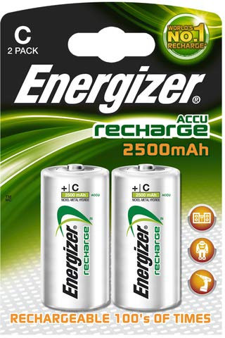 Energizer® Acumulador de níquel-metal hidruro bebé C HR14 1,2 V 2500 mAh (2 unidades), recibirá 1 paquete de 2 unidades