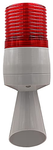Schabus 200994 Kleinhupe-Warnleuchte, 230 V für optische und akustische Anwendungen, Ton und Licht getrennt ansteuerbar | 230 V AC, IP54, Getrennte Ansteuerung, Schlagfestes ABS-Gehäuse, 100 dB