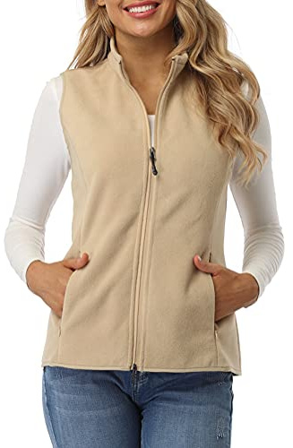 fuinloth Gilet in pile da donna, Senza Maniche Caldo Cachi S