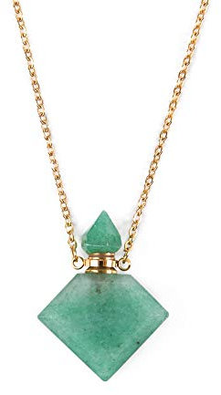 YGLINE Crystal Necklaces Faceted Crystal Stone Perfume Bottle Pendant for Women Diffuser Necklaces