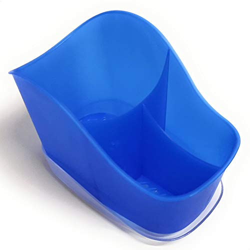 Kerafactum Besteckkorb Spülkorb Korb für Bestecke und Kleinteile | Spülmaschine Spülmaschinenkorb universal Besteckköcher Besteckbecher oval Blue | 3 Fächer grobmaschig cutlery basket BPA free