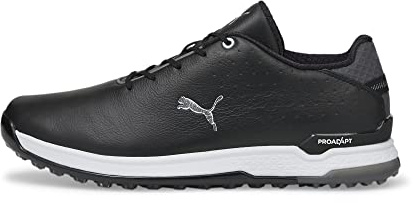PUMA Proadapt, scarpe da golf Alphacat in pelle, da uomo, Nero argento, 40.5 EU
