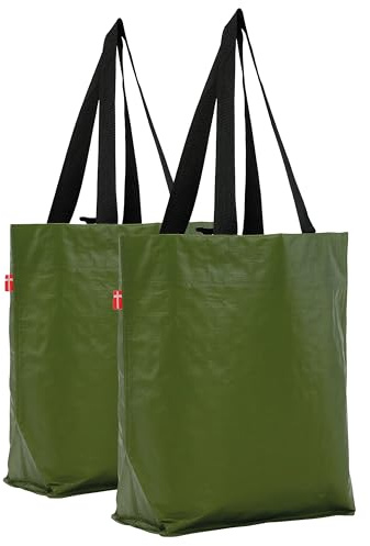 COBAGS BikeZac 2.0 Cykelväska, Clip-On shoppingväska, väska för pakethållaren, återanvändbar, återvinningsväska, 2 x, grön (Simply Green)