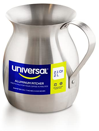 Universal Chocolatera - Máquina de chocolate caliente de aluminio y jarra para espumar - Olla colombiana tradicional para café, leche y bebidas - Olla tradicional oleta colombiana para café, leche y