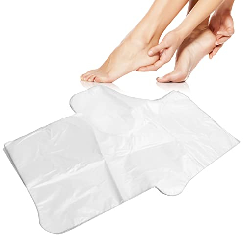 100 Stück Einweg Socken, Fußmaske aus Kunststoff, Durchsichtige Einweg Stiefeletten, Foot Mask für Fuß-Pediküre, Hot Spa, Wachsbehandlung, Fußbedeckungen, Taschen für Hautpflege, Akupunktur-Shop