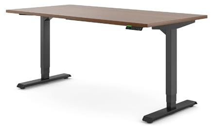 Ergotopia Desktopia Pro X Elektrisch höhenverstellbarer Schreibtisch, Ergonomischer Stehtisch für Büro oder Home Office (Nussbaum, Gestell Schwarz, 160 x 80 cm)