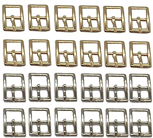 ZAHD24 stycken metallrullspännen bältesspänne set gör-det-själv rullspänne mini litet handgjort metallspänne stark och robust för gör-det-själv kläder väska läder kvalitet handarbete 21 x 15 mm, Guld
