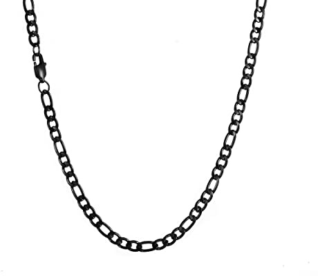 HSWYFCJY Silber/Goldene/Schwarz Figaro Kette Männer Kette Halskette Edelstahl Herren Ketten Schmuck Halskette für Männer Geschenk 18/20/22/24/26 Zoll