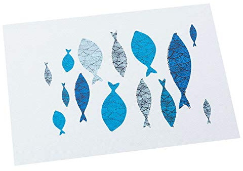 Salvamanteles Individuales Pescado Azul Salvamanteles Individuales Mesa Juego de 2 manteles Individuales Lavables Antimanchas Antideslizante Resistente Al Calor bajoplatos Lino 45x30cm