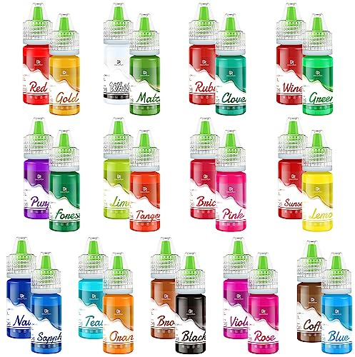 Lebensmittelfarbe Gel - 26 Farben Konzentrierte Gel Lebensmittel Farben für Kuchen Dekoration, Backen, Kekse, Macaron - Zuckerfrei Food Coloring für Getränken, Tortendeko, DIY Slime, Osterei - 6ml je