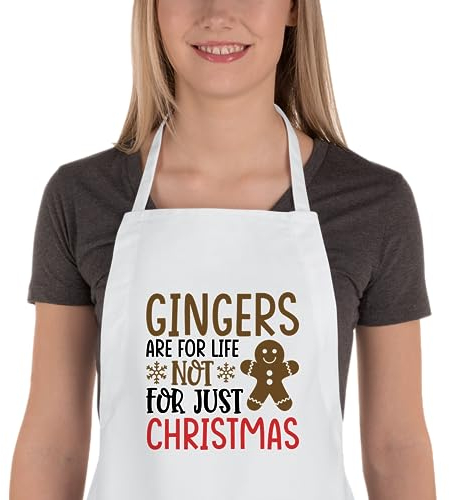 Gingers Are For Life Apron | Funny Gingerbread Festive Apron | Christmas Baking Apron | Quirky Gingerbread Chef Apron | Ginger Hair Gift (Black)