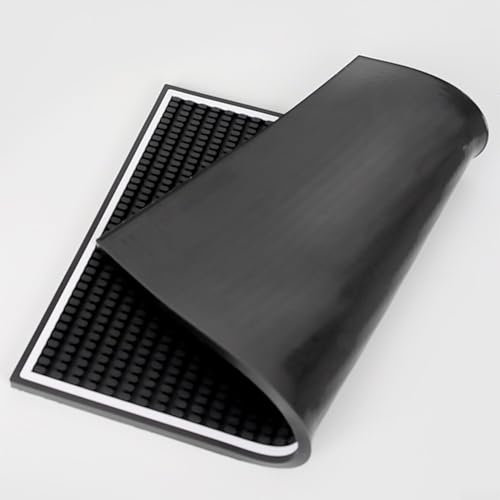 Zoegneer Tapis de bar en caoutchouc noir pour tasses en verre, whisky, bière, café, café (30 x 45 cm)