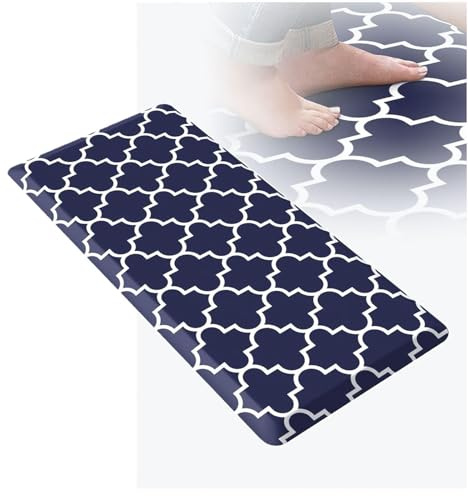 0.47 Pouce Tapis De Cuisine Anti-Fatigue Amorties ， Tapis ImperméAbles Non SaséS Tapis De Cuisine en Mousse à MéMoire ， pour Le Bureau du Puits De Maison,Blue-17.3×71