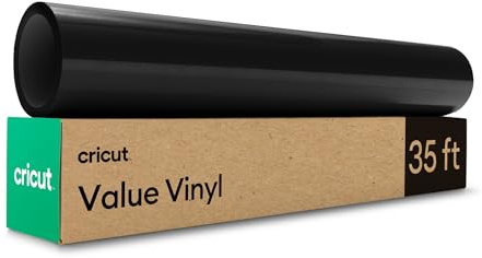 Cricut Value Vinyl | 30.5 cm x 10.6 m (12 x 35 ft) | Self Adhesive Permanent Vinyl for All Cricut Cutting Machines | Black