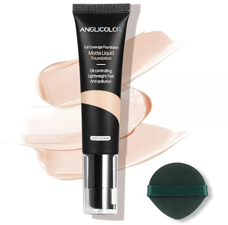 Anglicolor Foundation Make-Up, Wasserfest Und Langanhaltend FlüSsige Foundation FüR Die Perfekte, Schwerelose Grundierung (#101 Porcelain, 30ml)