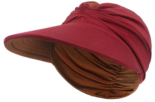 YAMEE Visor Cap Damen Reversibel,Sonnenschild Damen Elastisch,Strand Sonnenvisor Atmungsaktiv Sonnenschutz,Sommerkappe mit Sonnenvisier Pferdeschwanz,Sonne Hut Damen Golf Radfahren Laufen Cap
