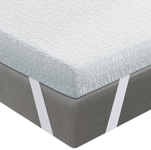 BedStory 10CM Topper 150x190, Topper Viscoelastico para Colchón con Infusión Gel Refrescante, Cubrecolchón de Espuma con Memoria, Sobrecolchón Extraíble y Lavable