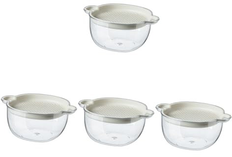 PRETYZOOM 4piezas De Drenaje Multifuncional Para Cocina Escurridor De Verduras y Frutas Colador De Doble Capa Para Lavar y Filtrar Alimentos Diseño Práctico y Portátil