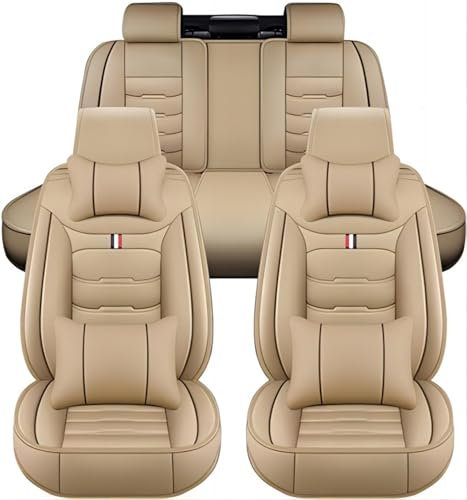 Schonbezüge Für Autositze Für Volkswagen Golf 1 2 3 4 5 6 7 8, Autositzbezüge Leder, Wasserdicht, Atmungsaktiv Sitzbezug, Komfortabel Und Verschleißfest，Leicht zu reinigen(Beige)
