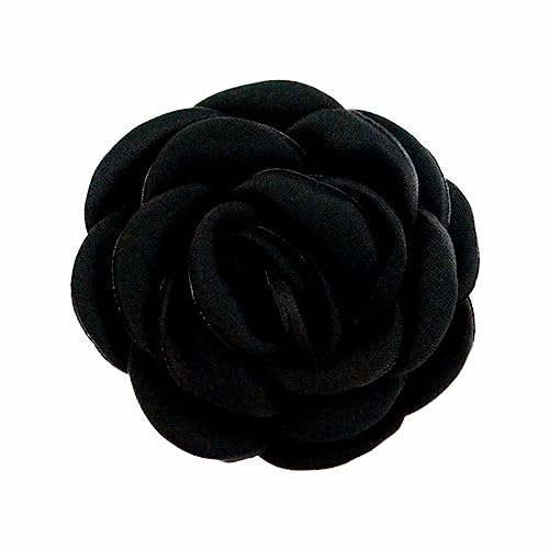 10 Stück Kunstblumen Rosenköpfe, 6cm Künstliche Rosen Blumen köpfe, Kunstrosen zum Basteln, Deko Rosen Gefälschte, Stoffrosen Accessories für DIY Handwerk Party Hause Hochzeit Dekoration,Schwarz