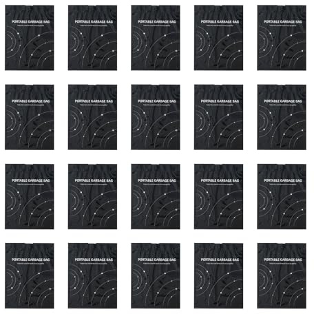 Arwrilt 20 bolsas de basura desechables para automóvil, bolsa de basura autoadhesiva, bolsa de gran capacidad para vómito de coche con cordón, cubo de basura de carga fuerte, multiusos para viajes,