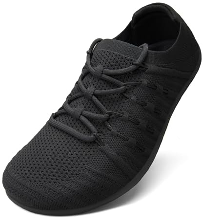 ZOEASHLEY Zapatos descalzos para hombre, pies anchos, minimalistas, para verano, para deporte y uso diario, tallas 40-47, Negro , 44 EU