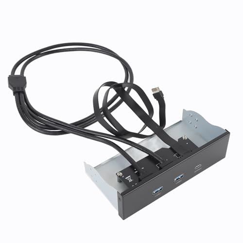 Hub en Panneau Avant USB, Gen2x2 USB A Type C 3 Ports 5,25 Pouces 19 Broches 20 GoPhs Panneau D'extension de Lecteur Optique pour Ordinateur PC