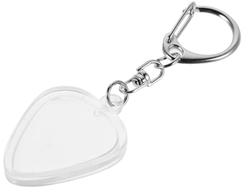 TOYANDONA Guitar Pick Holder Keychain Heart Shaped Clear Case for Easy Identification and Storage of Standard Guitar Picks for Music Enthusiasts and Players