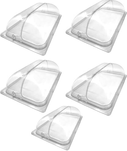 Clear Roll Top Chafing Dish Covers - Half Size Plastic Food Display for Bakery, Dustproof Lid for Cakes & Cupcakes, Perfect for Dessert Exhibition, 5 Pack