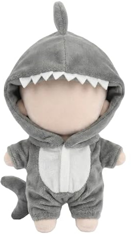 Milisten Puppenkleidung Haiform Einteiliges Puppenkostüm Aus Weichem Plüsch Niedliches Puppenzubehör Zum an- Und Ausziehen Dekorative Puppenkleidung Für Kinder