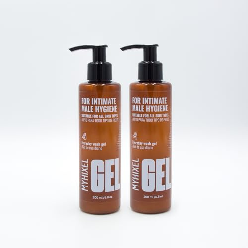 MYHIXEL Intim tvättgel för män | mild intim vård utan sulfater | pH-neutral och för känslig hud | 200 ml (2 stycken)