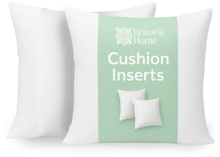 Britovia Home Pack of 2 Hypoallergenic Cushion pads (Pack of 2 | 45x45) | White polyster square Cushions - Standard stuffer Cushion inserts 45cm x45 cm