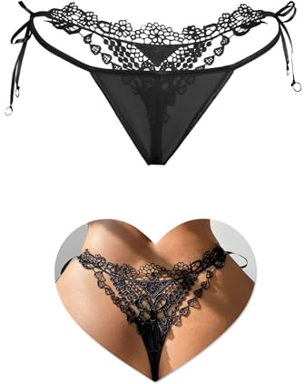 ohyeahlady Mini String Femme Sexy Chic Hot Ficelle Grande Taille | G String,Slip Maille,Tanga Chic Broderie,Micro Bikini,Tenu Hot,Sous Vetement Feminins,Lingerie Dentelle,T-Back,Thong