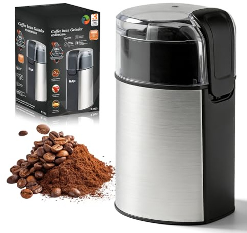 Macinacaffè elettrico, macinacaffè elettrico, macinacaffè elettrico, macinacaffè per chicchi di caffè, macina caffè per fagioli, spezie, erbe, noci, cereali, multifunzione, nero
