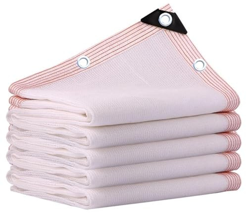 Tela de sombra blanca 75% de protección UV, lona de malla duradera para plantas, garajes, patios y perreras, tela al aire libre con ojales (16.4 x 19.8 pies)