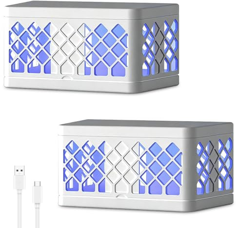 2 unidades de matamoscas con lámpara UV, lámpara antimosquitos, para interior y exterior, dormitorio, casa, patio, patio trasero