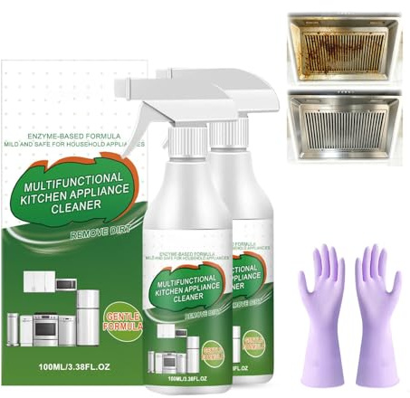 Flycleanse Kitchen Cleaner, 100 ml mångsidig enzym skumrengöring, multifunktionell kraftrengöring för kök, mångsidig, kraftfull, oljefläckar köksrengöring för ugn, spis, köksfläkt (2 st)