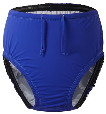 Dreammonkey Reusable Swim Nappy for Kids & Youth Leakproof Special Needs Swimwear Waterproof Incontinence Protection for Pool & Beach, Boys & Girls(Blue,8-10T)