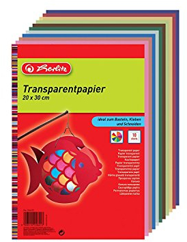 Herlitz 246413 Transparentpapier, 20 x 30 cm, 10x10 Blatt (10er Set, 100 Blatt Mehrfarbig)