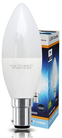 Long Life Lamp Company 4 x High Power LED 7w Candle Light Bulb Frosted Cover B15 Small Bayonet