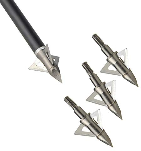 Milaem 6 Stück 100 Grain Pfeilspitzen Jagdspitzen mit 3 Klingen Broadheads für Carbonpfeile Armbrust Bogenschießen Bogenjagd